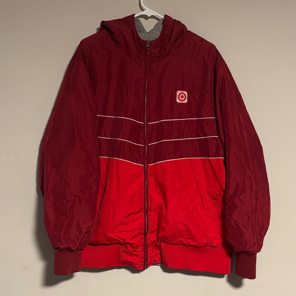 Vintage Men's Target Red Reversible Lightweight Hooded Jacket Sz. XXL